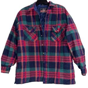 Backpacker Vintage Men’s Plaid Flannel Insulated Shirt Jacket Shacket size L